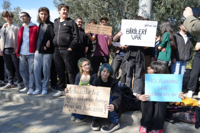 Edremit’te öğrencilerden eylem