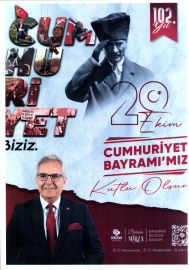 Cumhuriyetimizin ilanının 102. yılını, büyük bir sevinç ve gururla kutluyoruz.v